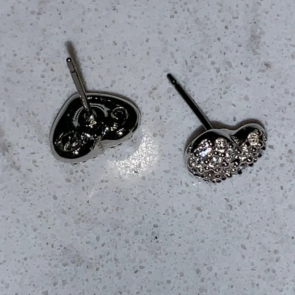 Swarovski Heart Silver Swarovski Crystals Earrings - Picture 3 of 5